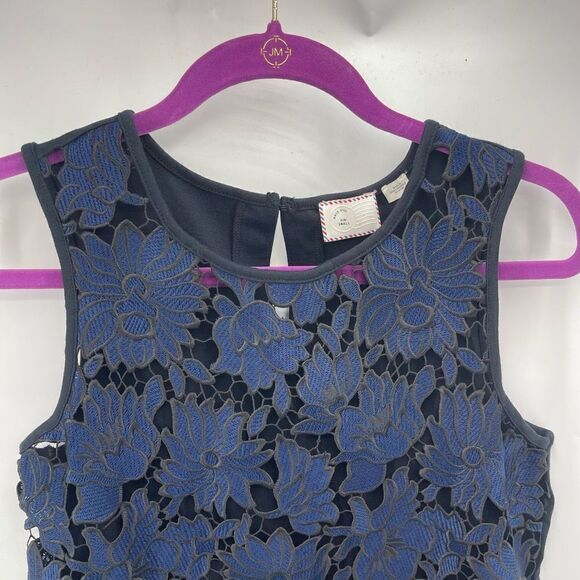 Postmark Anthropologie Womens Koria Floral Lace Shell Top Blouse Blue Small - Picture 8 of 10